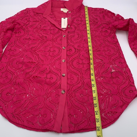 Anthropologie Maeve Slim Pink Button Down Top Size 4 - Picture 12 of 14